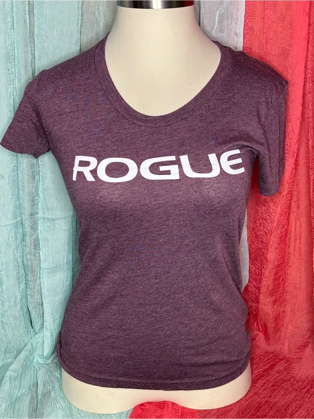 Rogue Women's Short Sleeve Tee in Plum Heather with White Logo